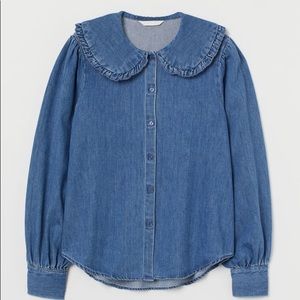 Peter Pan Collar Denim Shirt